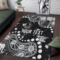 Personalized Collingwood Magpies Area Rug Aboriginal Pattern with Graffiti Style