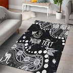 Personalized Collingwood Magpies Area Rug Aboriginal Pattern with Graffiti Style
