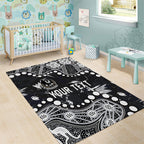 Personalized Collingwood Magpies Area Rug Aboriginal Pattern with Graffiti Style