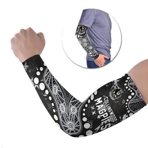 Personalized Collingwood Magpies Arm Sleeves Aboriginal Pattern with Graffiti Style