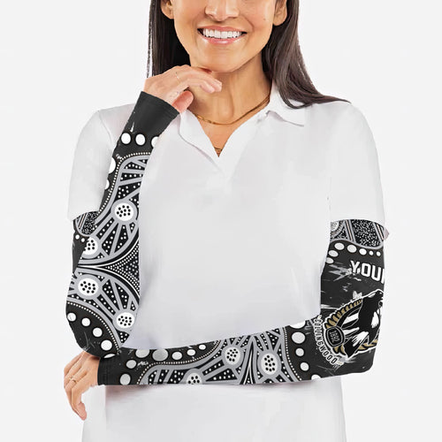Personalized Collingwood Magpies Arm Sleeves Aboriginal Pattern with Graffiti Style
