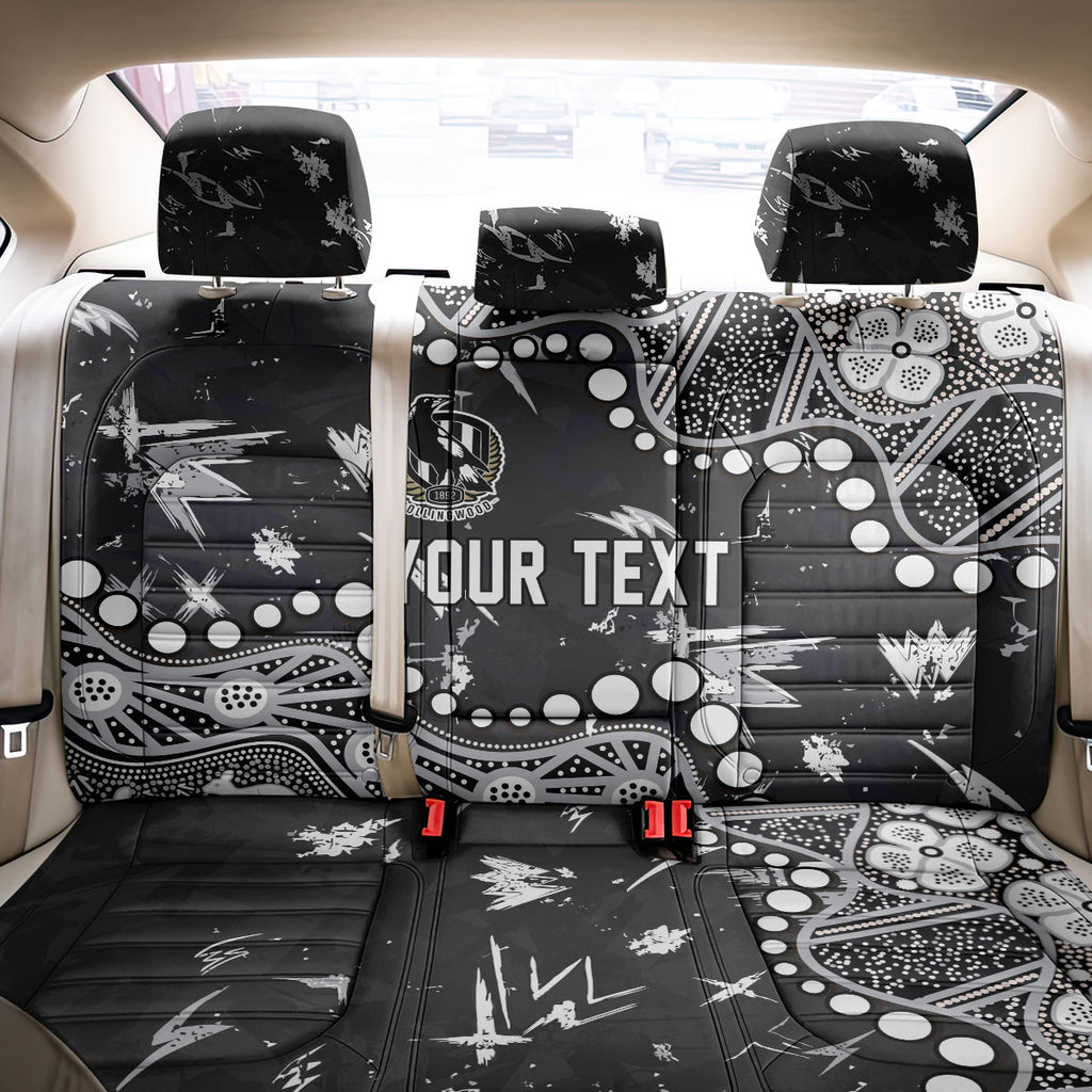 Personalized Collingwood Magpies Back Car Seat Cover Aboriginal Pattern with Graffiti Style