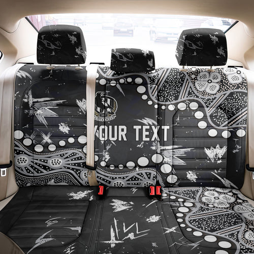 Personalized Collingwood Magpies Back Car Seat Cover Aboriginal Pattern with Graffiti Style