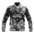 Personalized Collingwood Magpies Baseball Jacket Aboriginal Pattern with Graffiti Style