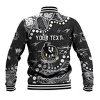 Personalized Collingwood Magpies Baseball Jacket Aboriginal Pattern with Graffiti Style