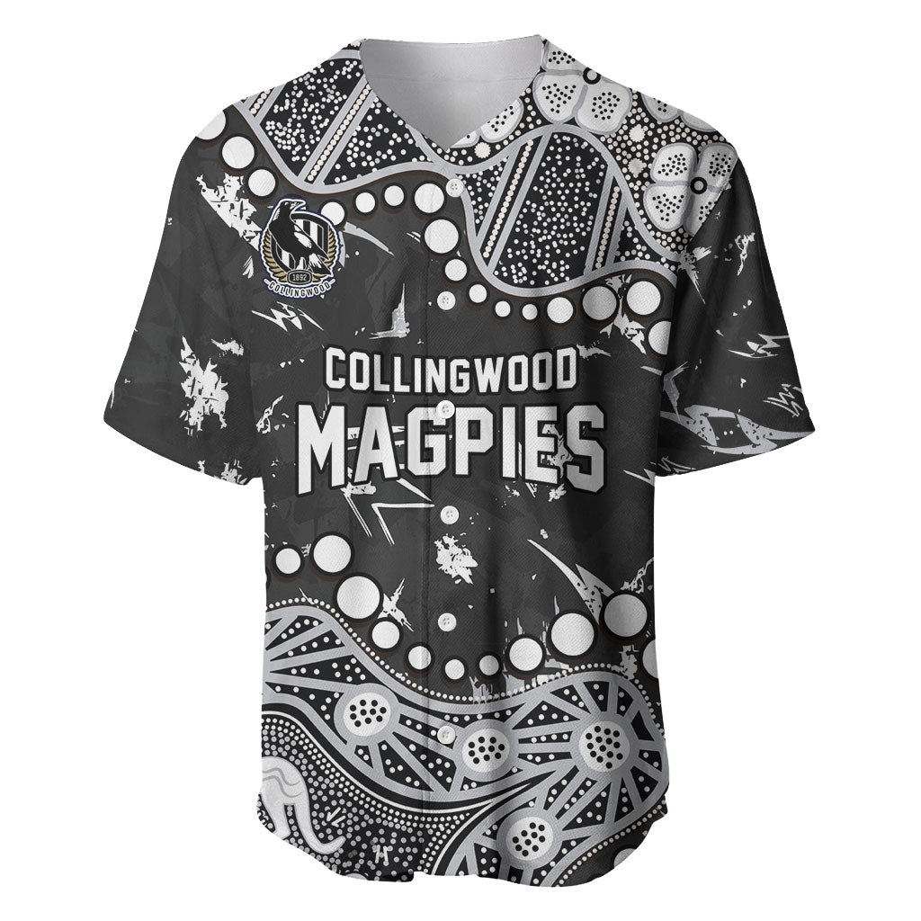 Personalized Collingwood Magpies Baseball Jersey Aboriginal Pattern with Graffiti Style