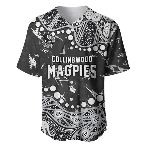 Personalized Collingwood Magpies Baseball Jersey Aboriginal Pattern with Graffiti Style