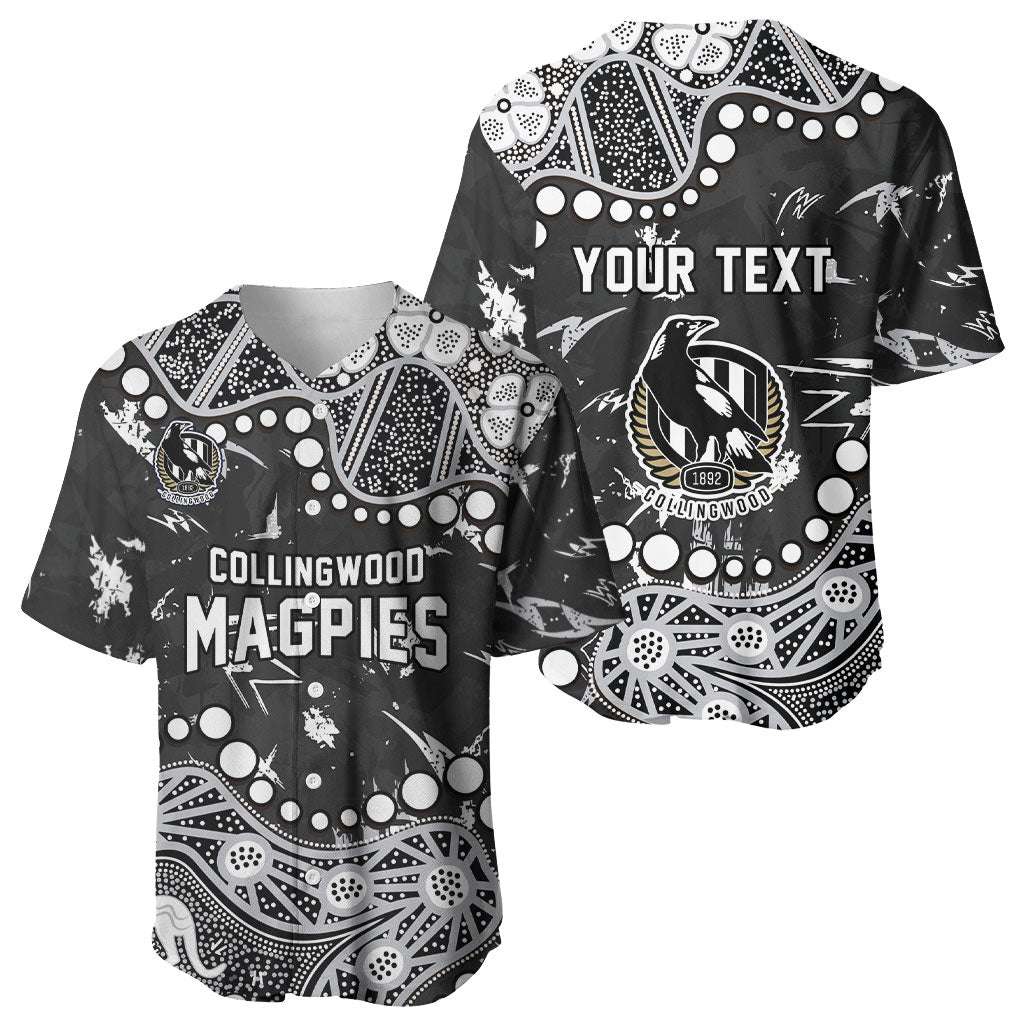 Personalized Collingwood Magpies Baseball Jersey Aboriginal Pattern with Graffiti Style