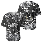 Personalized Collingwood Magpies Baseball Jersey Aboriginal Pattern with Graffiti Style