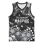 Personalized Collingwood Magpies Basketball Jersey Aboriginal Pattern with Graffiti Style