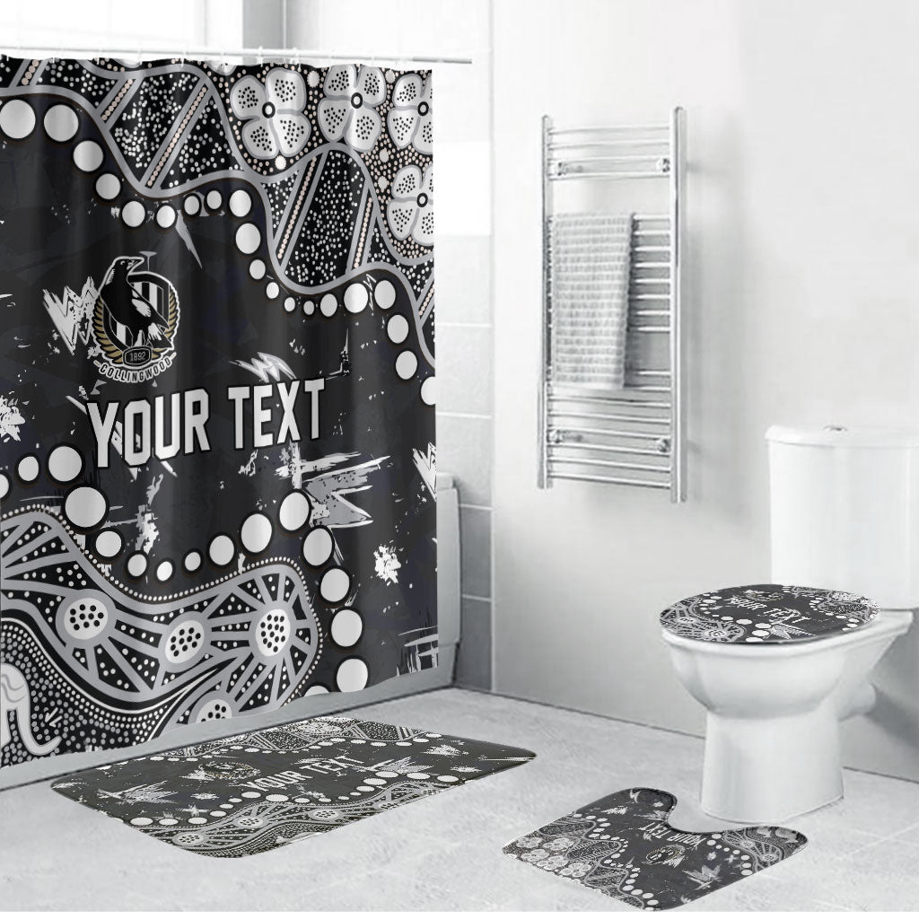 Personalized Collingwood Magpies Bathroom Set Aboriginal Pattern with Graffiti Style
