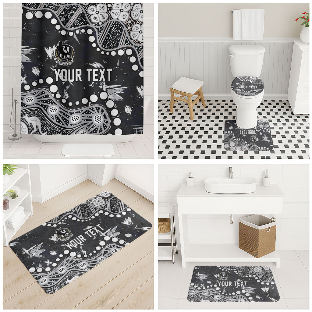 Personalized Collingwood Magpies Bathroom Set Aboriginal Pattern with Graffiti Style