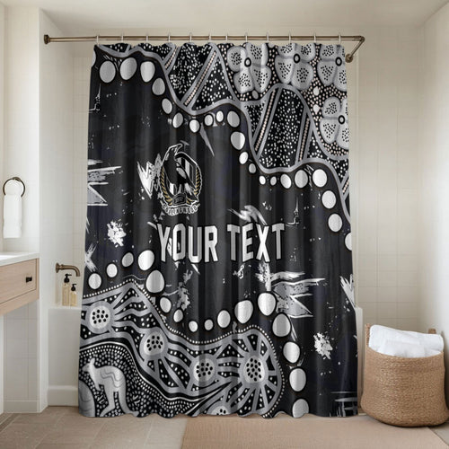 Personalized Collingwood Magpies Bathroom Set Aboriginal Pattern with Graffiti Style