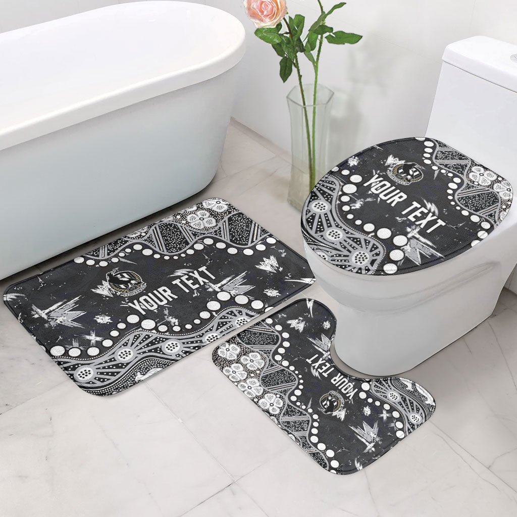 Personalized Collingwood Magpies Bathroom Set Aboriginal Pattern with Graffiti Style