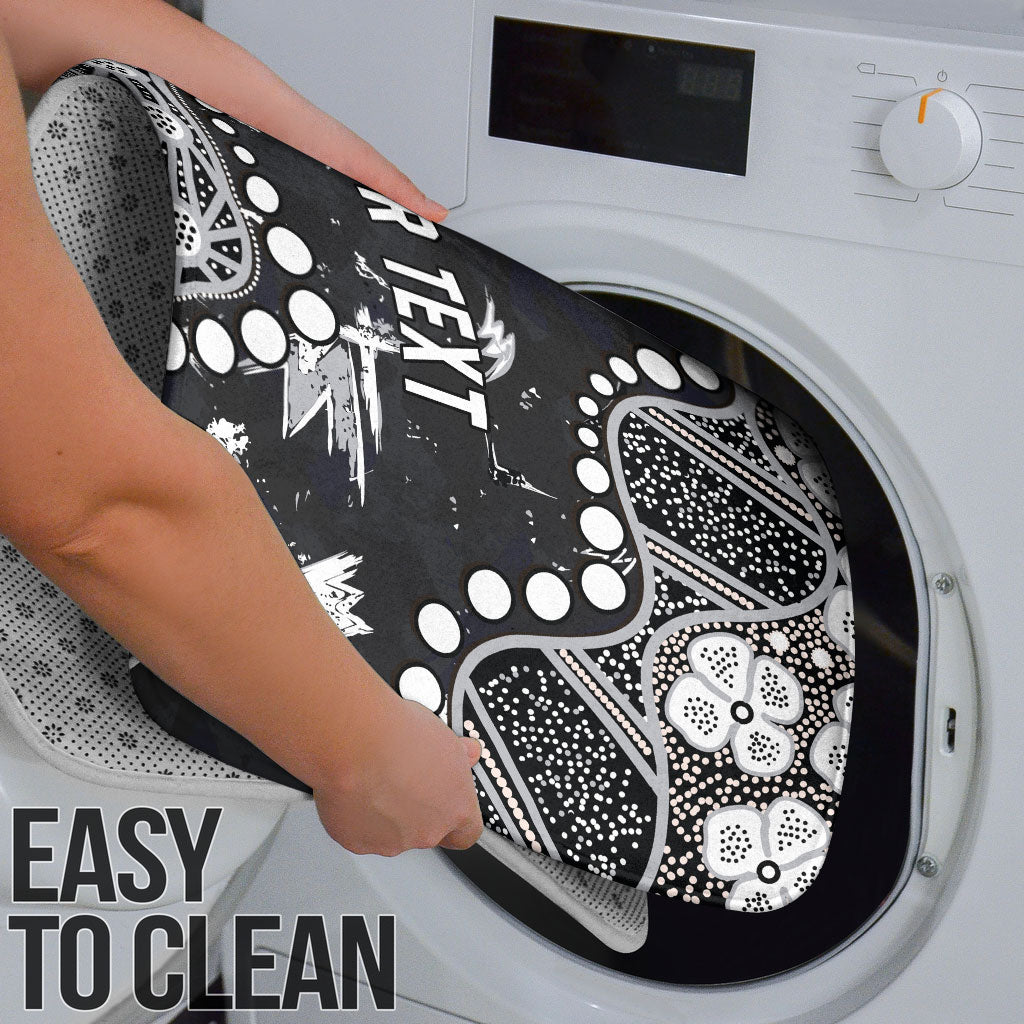 Personalized Collingwood Magpies Bathroom Set Aboriginal Pattern with Graffiti Style
