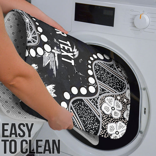 Personalized Collingwood Magpies Bathroom Set Aboriginal Pattern with Graffiti Style