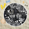 Personalized Collingwood Magpies Beach Blanket Aboriginal Pattern with Graffiti Style