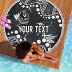 Personalized Collingwood Magpies Beach Blanket Aboriginal Pattern with Graffiti Style