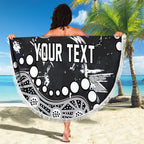 Personalized Collingwood Magpies Beach Blanket Aboriginal Pattern with Graffiti Style