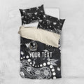 Personalized Collingwood Magpies Bedding Set Aboriginal Pattern with Graffiti Style