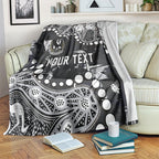 Personalized Collingwood Magpies Blanket Aboriginal Pattern with Graffiti Style