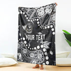 Personalized Collingwood Magpies Blanket Aboriginal Pattern with Graffiti Style