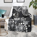 Personalized Collingwood Magpies Blanket Aboriginal Pattern with Graffiti Style
