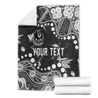 Personalized Collingwood Magpies Blanket Aboriginal Pattern with Graffiti Style