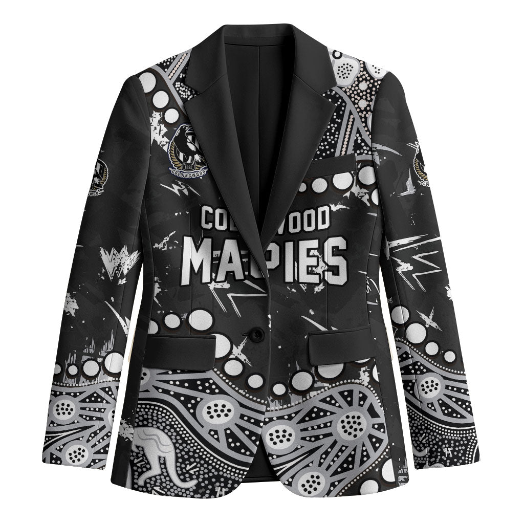 Personalized Collingwood Magpies Blazer Aboriginal Pattern with Graffiti Style