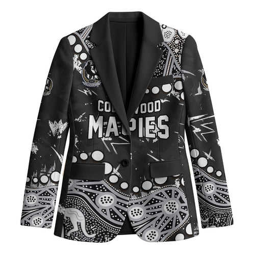 Personalized Collingwood Magpies Blazer Aboriginal Pattern with Graffiti Style