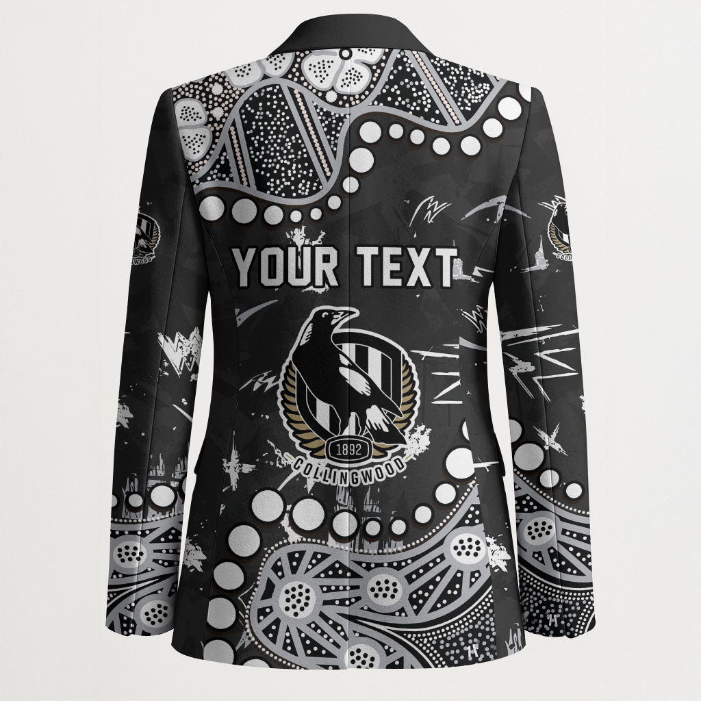 Personalized Collingwood Magpies Blazer Aboriginal Pattern with Graffiti Style