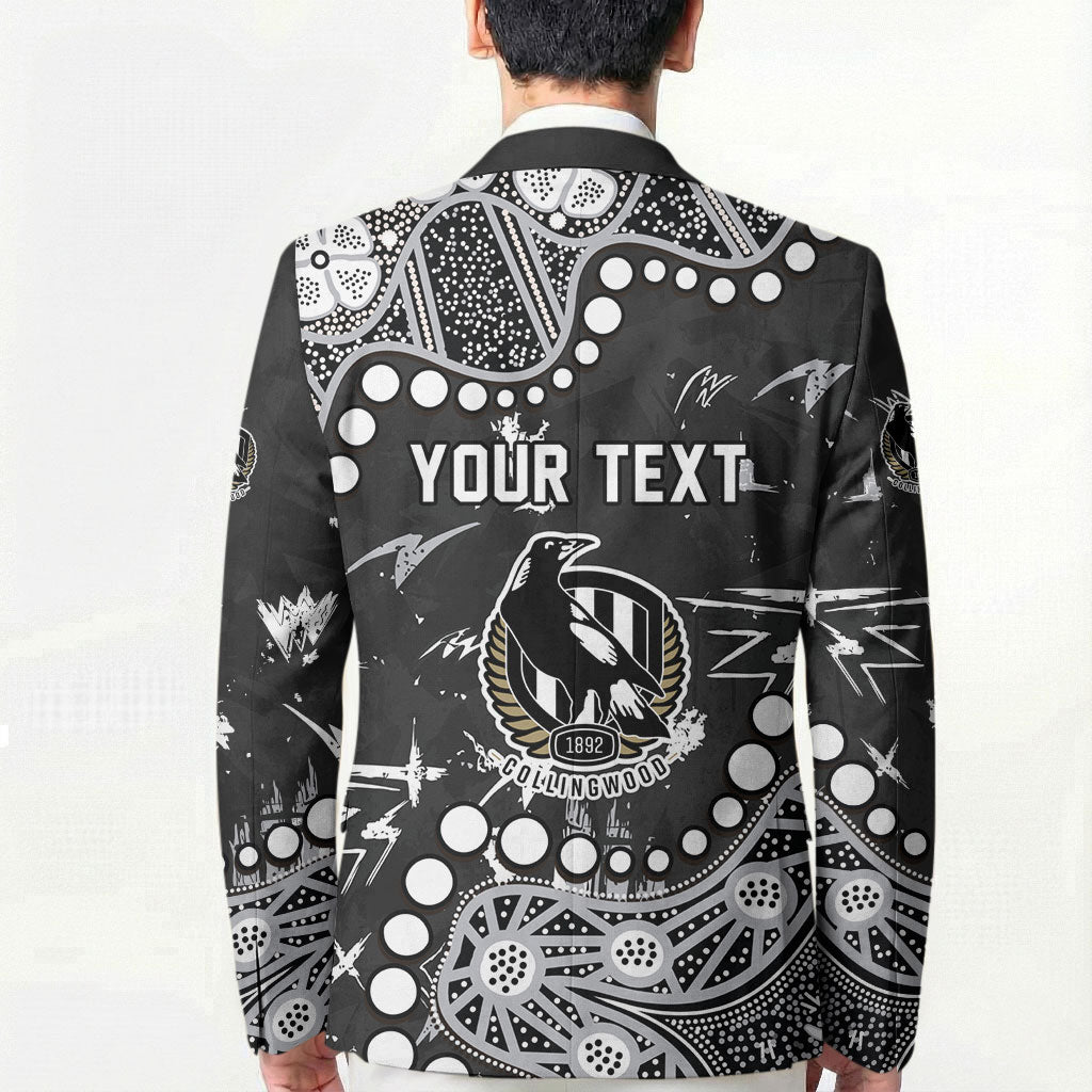 Personalized Collingwood Magpies Blazer Aboriginal Pattern with Graffiti Style