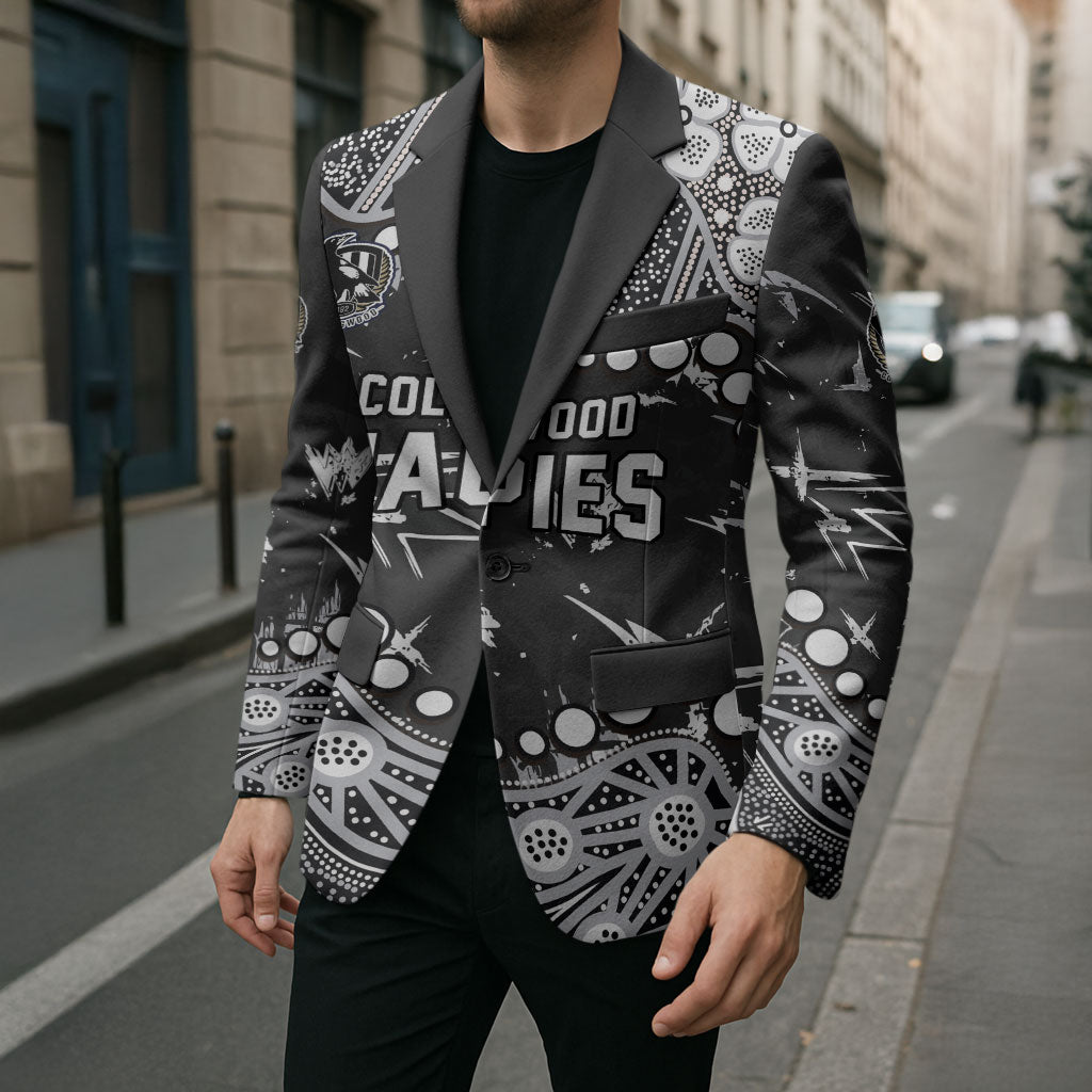 Personalized Collingwood Magpies Blazer Aboriginal Pattern with Graffiti Style
