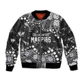 Personalized Collingwood Magpies Bomber Jacket Aboriginal Pattern with Graffiti Style