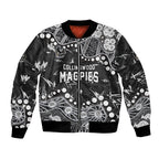 Personalized Collingwood Magpies Bomber Jacket Aboriginal Pattern with Graffiti Style