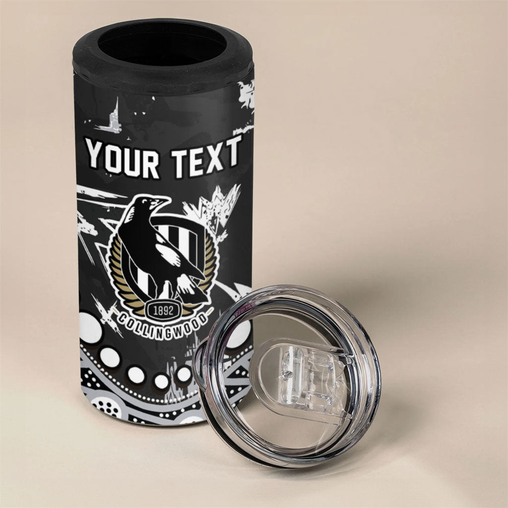Personalized Collingwood Magpies 4 in 1 Can Cooler Tumbler Aboriginal Pattern with Graffiti Style