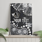 Personalized Collingwood Magpies Canvas Wall Art Aboriginal Pattern with Graffiti Style