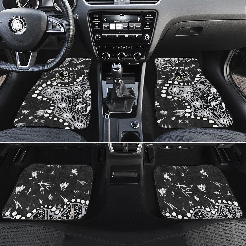 Personalized Collingwood Magpies Car Mats Aboriginal Pattern with Graffiti Style