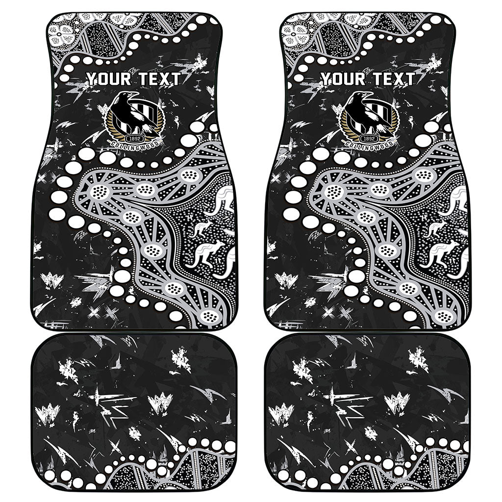 Personalized Collingwood Magpies Car Mats Aboriginal Pattern with Graffiti Style
