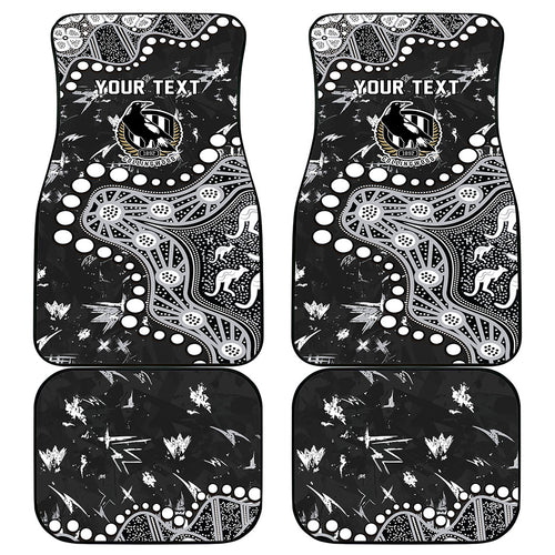 Personalized Collingwood Magpies Car Mats Aboriginal Pattern with Graffiti Style