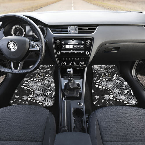 Personalized Collingwood Magpies Car Mats Aboriginal Pattern with Graffiti Style