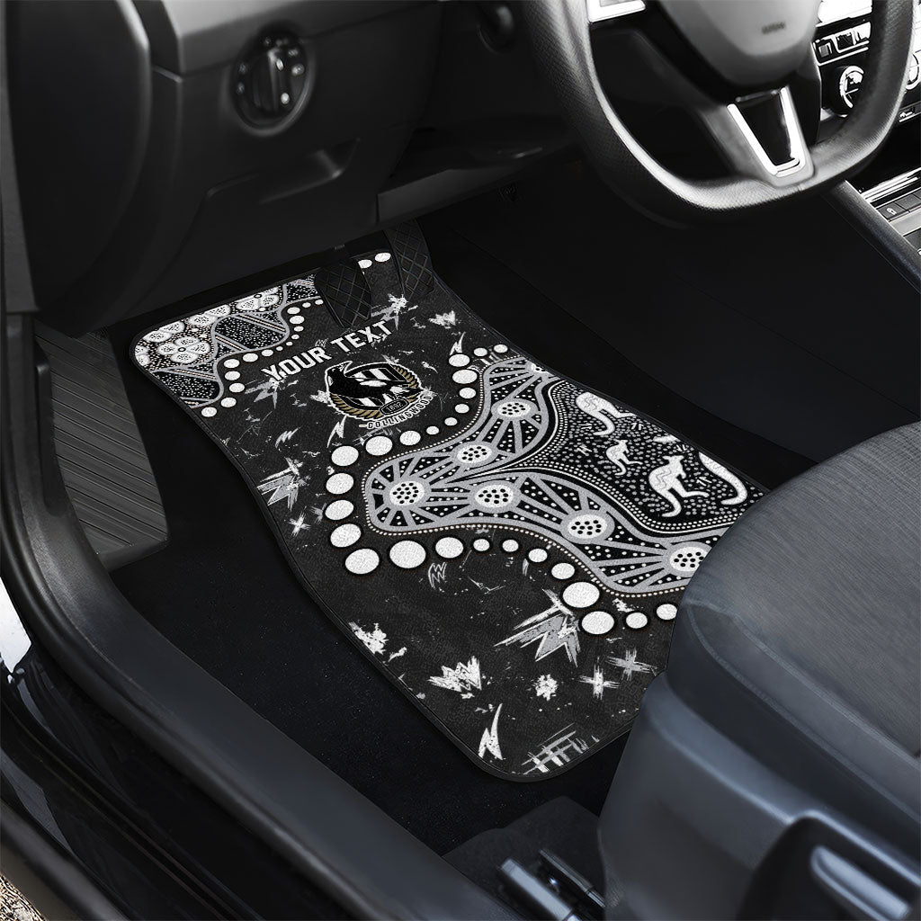 Personalized Collingwood Magpies Car Mats Aboriginal Pattern with Graffiti Style