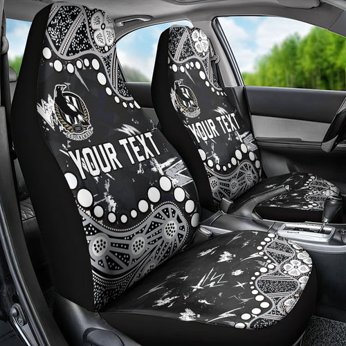 Personalized Collingwood Magpies Car Seat Cover Aboriginal Pattern with Graffiti Style