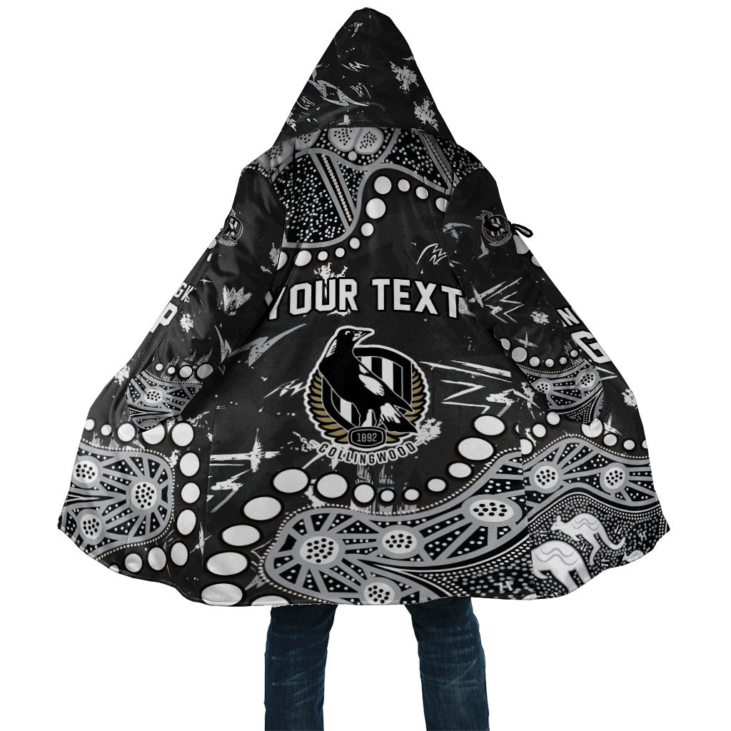 Personalized Collingwood Magpies Cloak Aboriginal Pattern with Graffiti Style