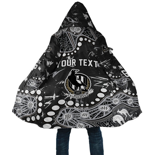 Personalized Collingwood Magpies Cloak Aboriginal Pattern with Graffiti Style