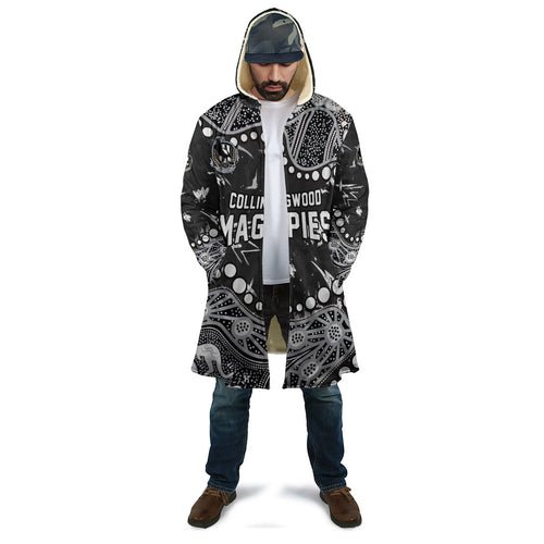 Personalized Collingwood Magpies Cloak Aboriginal Pattern with Graffiti Style