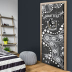 Personalized Collingwood Magpies Door Cover Aboriginal Pattern with Graffiti Style
