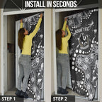 Personalized Collingwood Magpies Door Cover Aboriginal Pattern with Graffiti Style