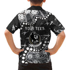 Personalized Collingwood Magpies Family Matching Mermaid Dress and Hawaiian Shirt Aboriginal Pattern with Graffiti Style