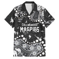 Personalized Collingwood Magpies Family Matching Mermaid Dress and Hawaiian Shirt Aboriginal Pattern with Graffiti Style